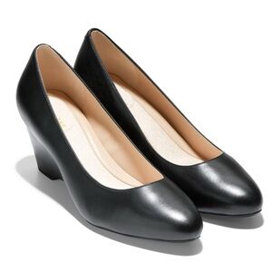 Cole Haan Go-To Wedge Black Leather Sz 10.5